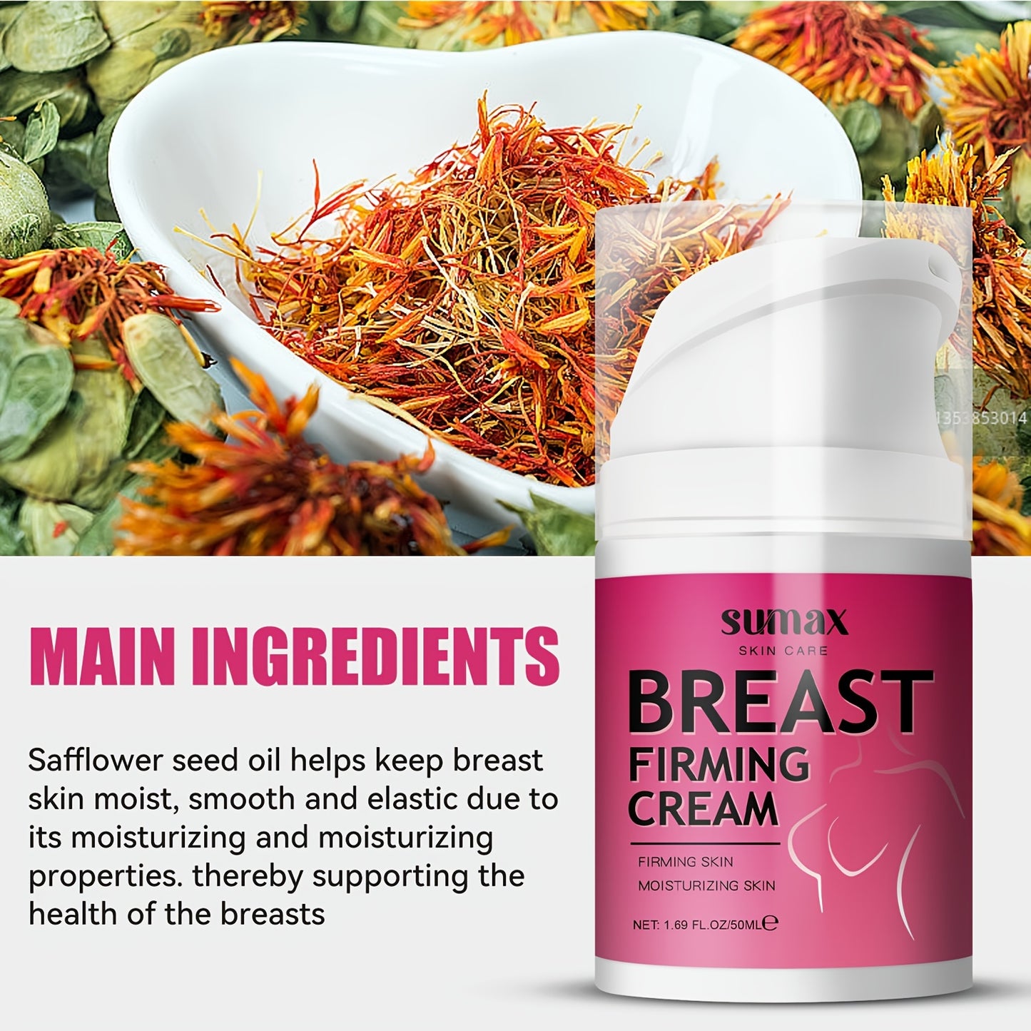 1.69oz Breast Firming Cream With Jojoba Oil, Vitamin E, Shea Butter And Chamomile Extract, Moisturizer For Breast Massage Moisturizing Firming Women's Body Skin Care Cream For Women