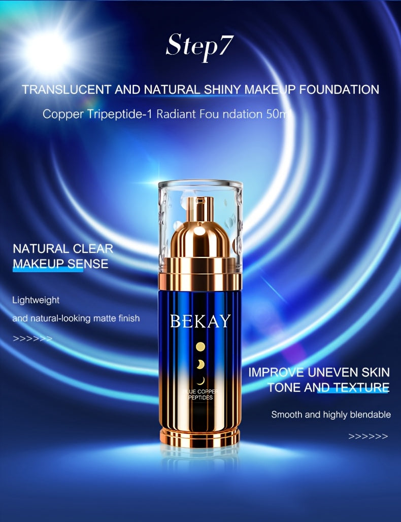 Blue Copper Peptide Skin Care Gift Set 12 Sets, Day And Night Skin Care, Face Face Elastic And Shiny, Suitable for All Skin Types, Valentine'S Day Gift for Wife, Mom, Woman, Girl