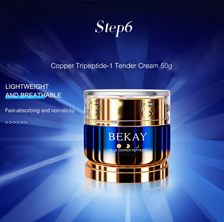 Blue Copper Peptide Skin Care Gift Set 12 Sets, Day And Night Skin Care, Face Face Elastic And Shiny, Suitable for All Skin Types, Valentine'S Day Gift for Wife, Mom, Woman, Girl