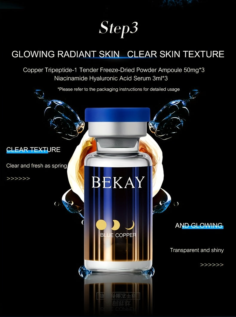 Blue Copper Peptide Skin Care Gift Set 12 Sets, Day And Night Skin Care, Face Face Elastic And Shiny, Suitable for All Skin Types, Valentine'S Day Gift for Wife, Mom, Woman, Girl