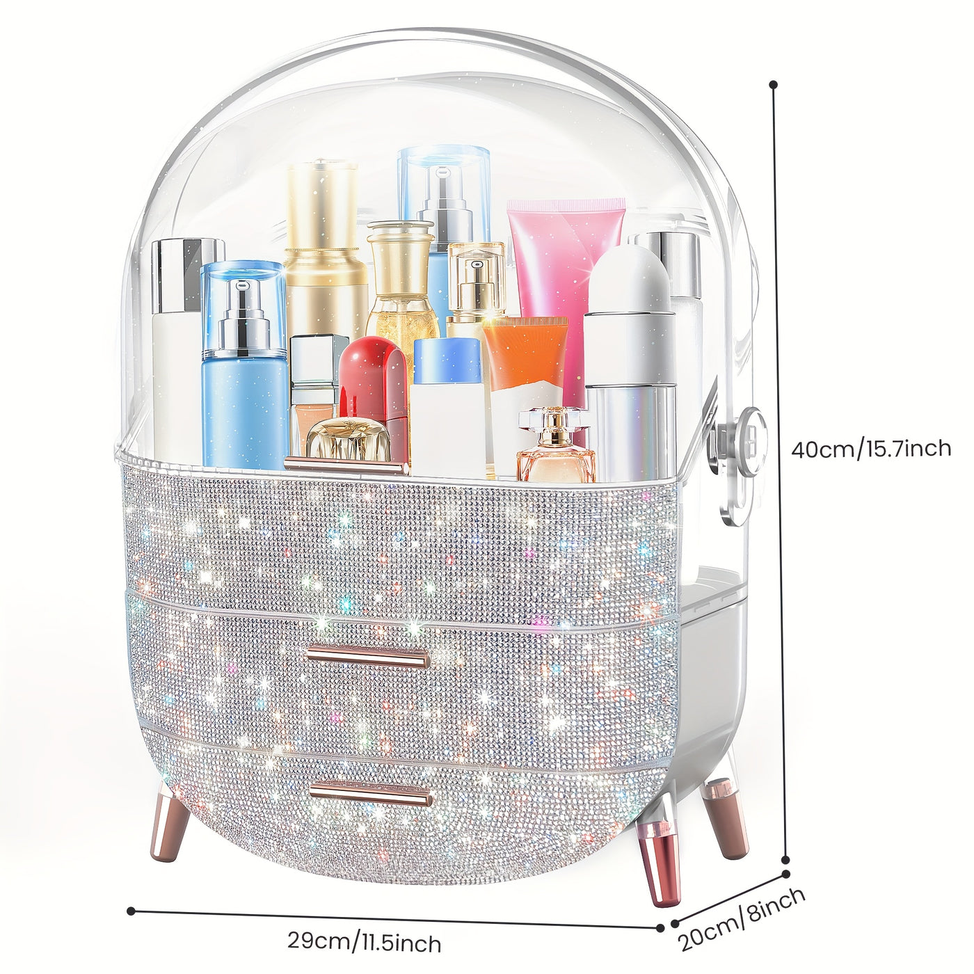 Portable Cosmetics Storage Box, Can Hold Eyebrow Pencil Eye Shadow Skin Care Products Practical Makeup Organizer, Suitable For Family Bedroom, Gift Suitable For Storing Lipsticks, Skin Care Products, Christmas Gifts.