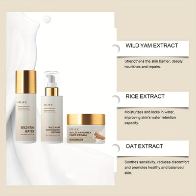 425g/14.99oz 3-in-1 Wild Yam Body Cream, Face Cream, Skin Care Lotion, Toner, Hydrolyzed Rice, Yam Root, Mangosteen Xylem Extract, Strong Moisturizing, Silken Skin, Makes Skin Glow White, Wild Yam Cream For All Skin Types