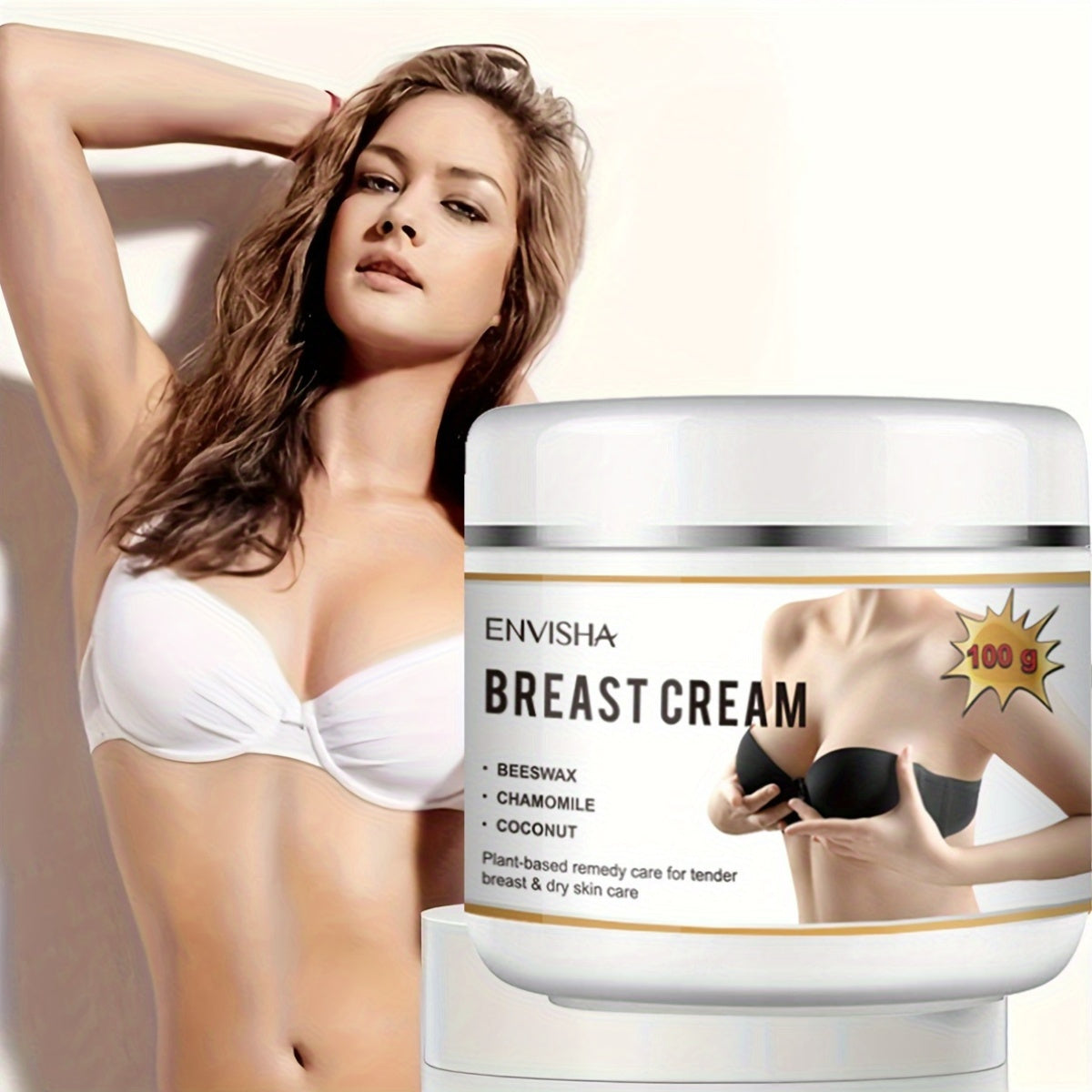 1pc, Breast Firming Cream (100g), Enriched With Jojoba Oil & Vitamin E, Honey-Infused, Lifting & Tightening Skin Care, Moisturizing Formula, Body Massage Cream For Women