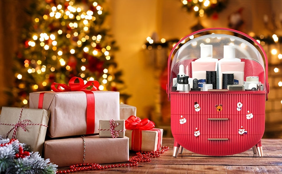 Portable Cosmetics Storage Box, Can Hold Eyebrow Pencil Eye Shadow Skin Care Products Practical Makeup Organizer, Suitable For Family Bedroom, Gift Suitable For Storing Lipsticks, Skin Care Products, Christmas Gifts.