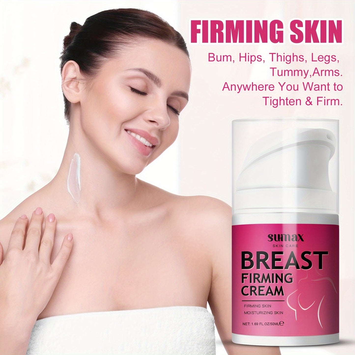 1.69oz Breast Firming Cream With Jojoba Oil, Vitamin E, Shea Butter And Chamomile Extract, Moisturizer For Breast Massage Moisturizing Firming Women's Body Skin Care Cream For Women