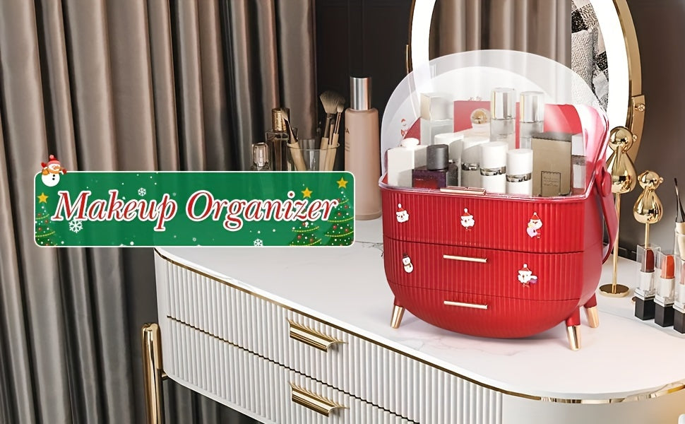 Portable Cosmetics Storage Box, Can Hold Eyebrow Pencil Eye Shadow Skin Care Products Practical Makeup Organizer, Suitable For Family Bedroom, Gift Suitable For Storing Lipsticks, Skin Care Products, Christmas Gifts.