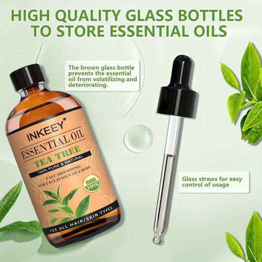 3.38oz Tea Tree Oil Essential Oil - for Nourishing Body Skin, Improving Dry Skin, Maintaining Softness and Enhancing Skin Texture, Daily and Night Skin Care, Smoothing, Firming Skin, for Face, Hands, Feet, Body, Moist Healthy