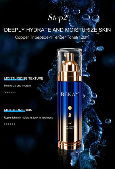 Blue Copper Peptide Skin Care Gift Set 12 Sets, Day And Night Skin Care, Face Face Elastic And Shiny, Suitable for All Skin Types, Valentine'S Day Gift for Wife, Mom, Woman, Girl