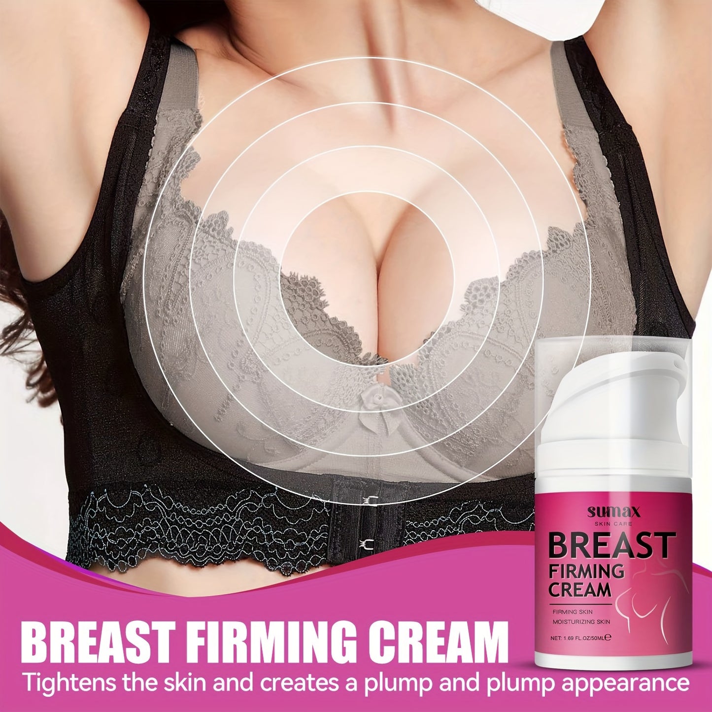 1.69oz Breast Firming Cream With Jojoba Oil, Vitamin E, Shea Butter And Chamomile Extract, Moisturizer For Breast Massage Moisturizing Firming Women's Body Skin Care Cream For Women