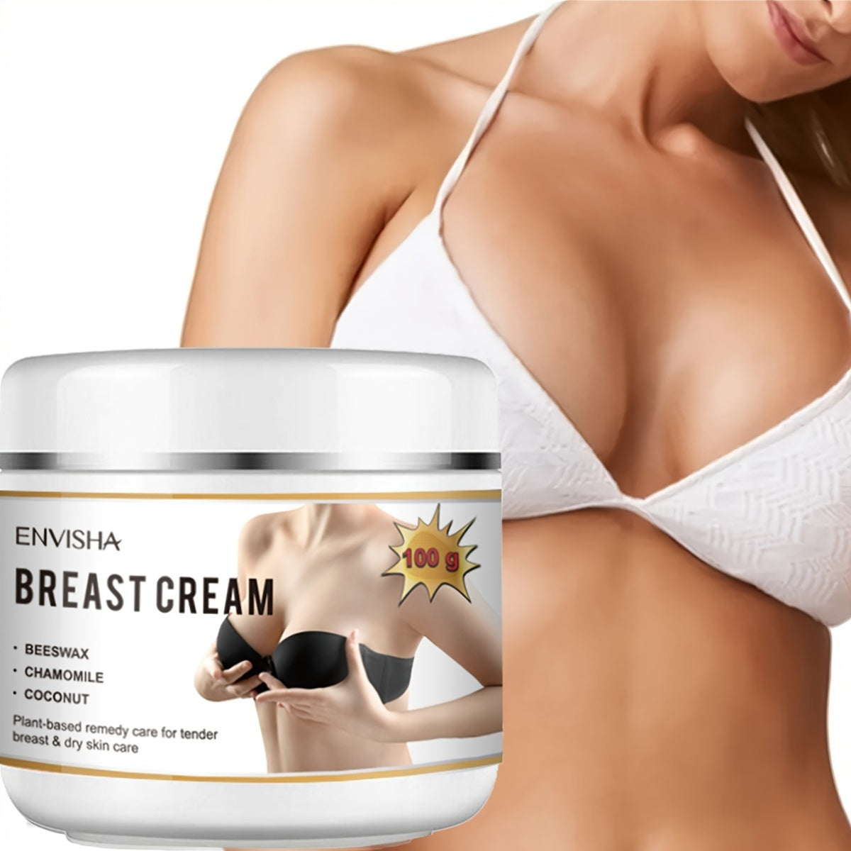 1pc, Breast Firming Cream (100g), Enriched With Jojoba Oil & Vitamin E, Honey-Infused, Lifting & Tightening Skin Care, Moisturizing Formula, Body Massage Cream For Women