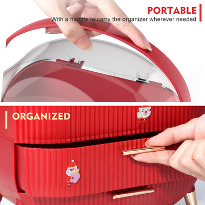 Portable Cosmetics Storage Box, Can Hold Eyebrow Pencil Eye Shadow Skin Care Products Practical Makeup Organizer, Suitable For Family Bedroom, Gift Suitable For Storing Lipsticks, Skin Care Products, Christmas Gifts.