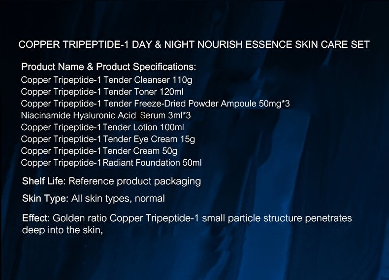 Blue Copper Peptide Skin Care Gift Set 12 Sets, Day And Night Skin Care, Face Face Elastic And Shiny, Suitable for All Skin Types, Valentine'S Day Gift for Wife, Mom, Woman, Girl