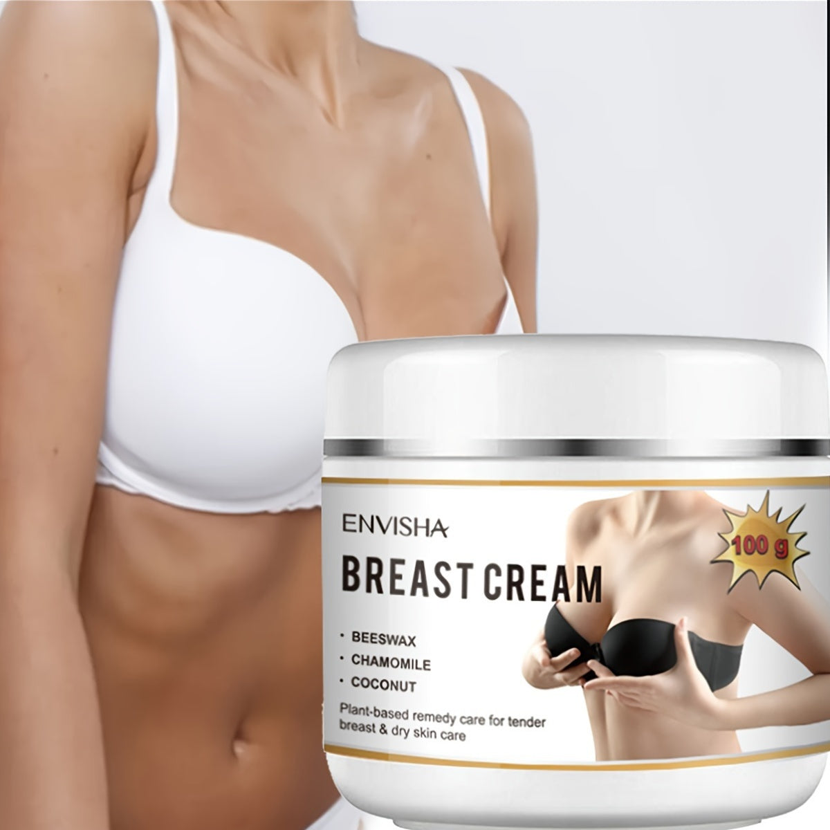 1pc, Breast Firming Cream (100g), Enriched With Jojoba Oil & Vitamin E, Honey-Infused, Lifting & Tightening Skin Care, Moisturizing Formula, Body Massage Cream For Women